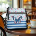 thumbnail image 3 of HELLHERO Multiple Zipper Pockets Shoulder Bag for Shopping and Work, PU Leather Waterproof Women's Shoulder Crossbody Purse, Butterfly Stripe Pattern, 3 of 7