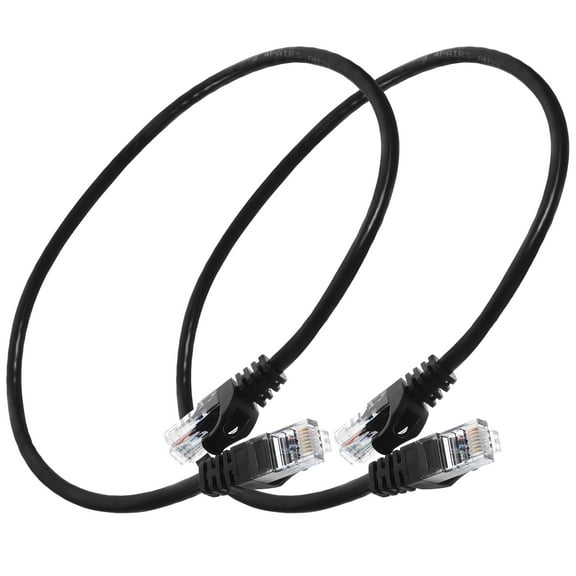 NIAIZEK 2-Pack High-Speed Ethernet Cables with Copper Aluminum Core, Black, Ideal for Home and Office Computers