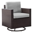thumbnail image 1 of Crosley Furniture Palm Harbor Wicker / Rattan Swivel Patio Arm Chair in Gray, 1 of 5