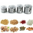 thumbnail image 2 of Stainless Steel Kitchen Food Storage Container (Sugar, Tea, Coffee Bean Canister with Clear Lid and Latch), 2 of 8