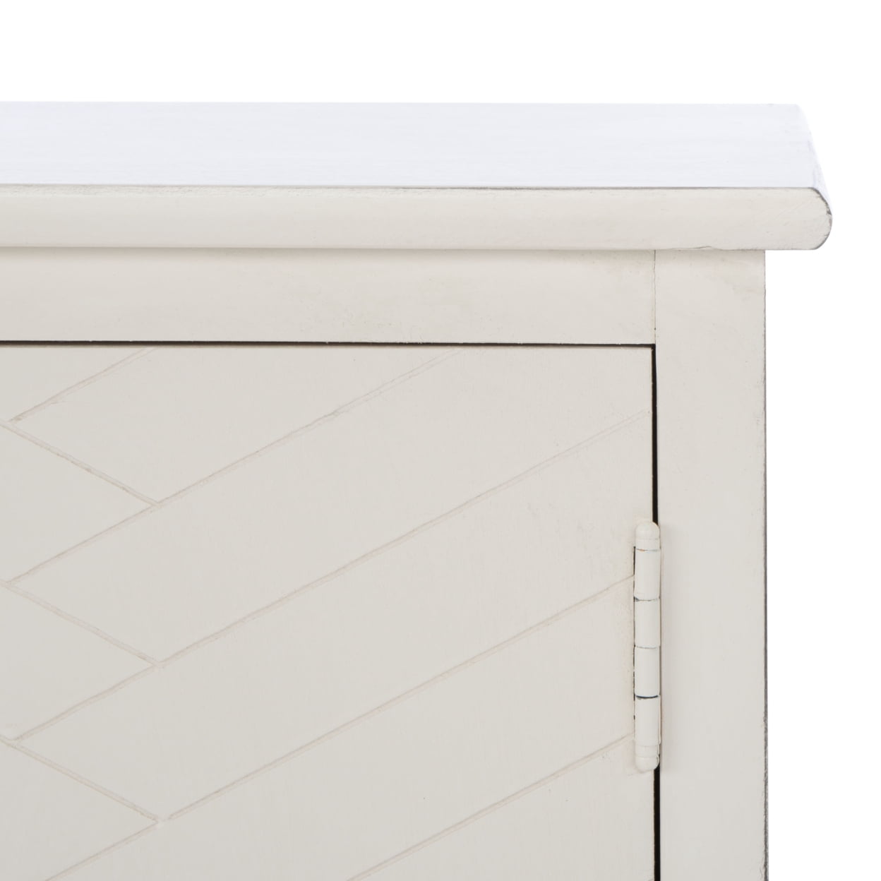 SAFAVIEH Magnolia 2 Door 2 Shelf Media Stand, Distressed White (47.3 in. W x 15.8 in. D x 20 in. H)