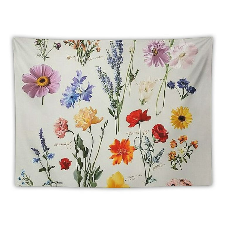 Vintage Botanical Wildflower Reference Chart Tapestry ERAPDAUR