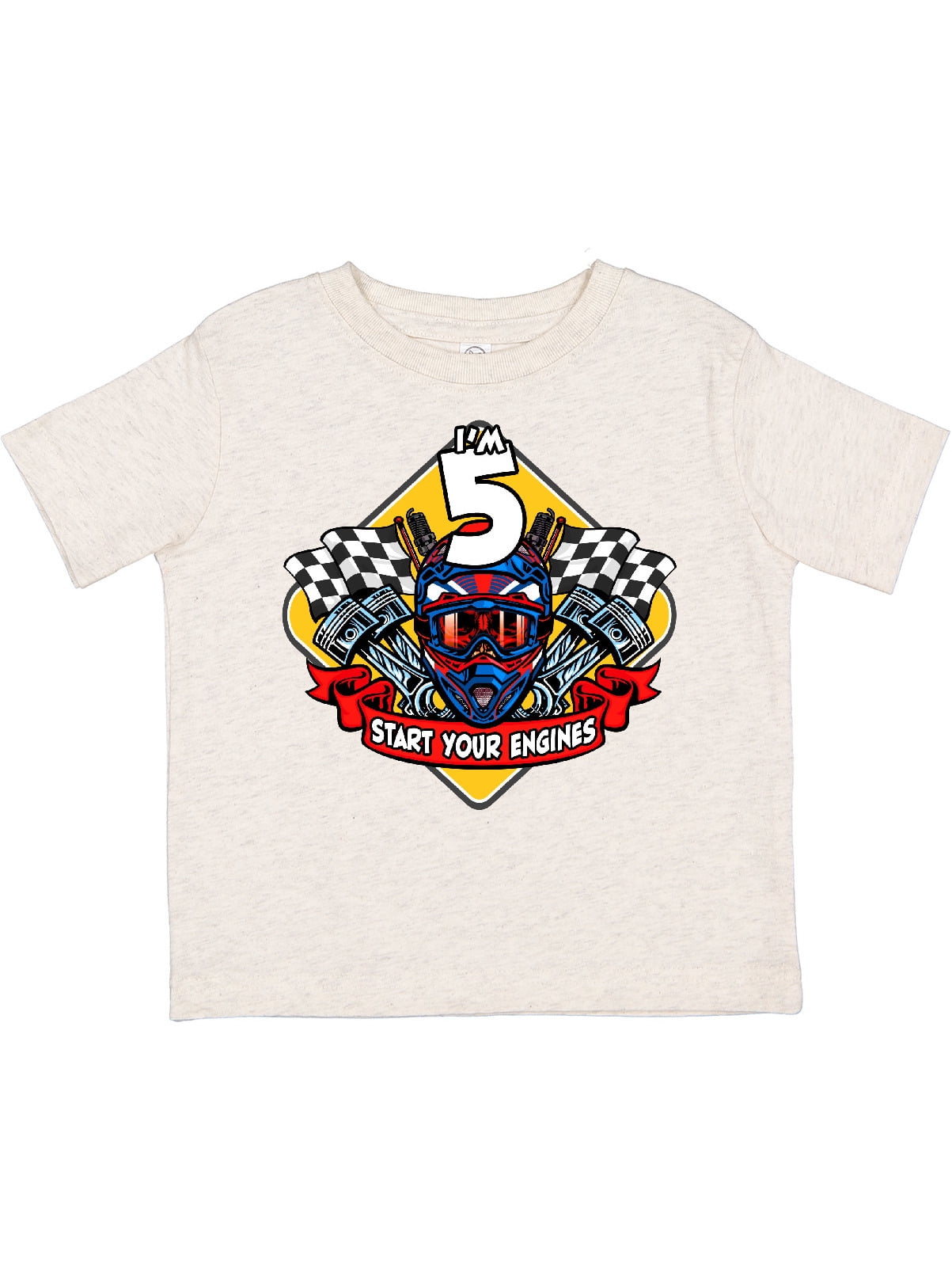Inktastic Race Car 5th Birthday Toddler Short Sleeve T Shirt Unisex Natural 4t Walmart Com Walmart Com