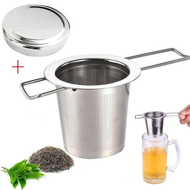 Infuseur de thé pour feuilles de thé mignon passoire à thé boule en acier  inoxydable extra fine maille thé steeper filtre pour tasse tasse poignée en  silicone gris