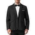 thumbnail image 5 of INSPIRE CHIC Men's Notch Lapel One Button Formal Solid Color Business Suit Jackets XL Black, 5 of 5