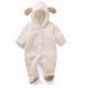 thumbnail image 3 of Gibobby Mamelucos para bebe niña con capucha de para bebé, pijama de lana de Coral para invierno, de felpa Hayi para recién nacido, ropa cálida para bebé(Blanco, 6-9 Meses ), 3 of 4