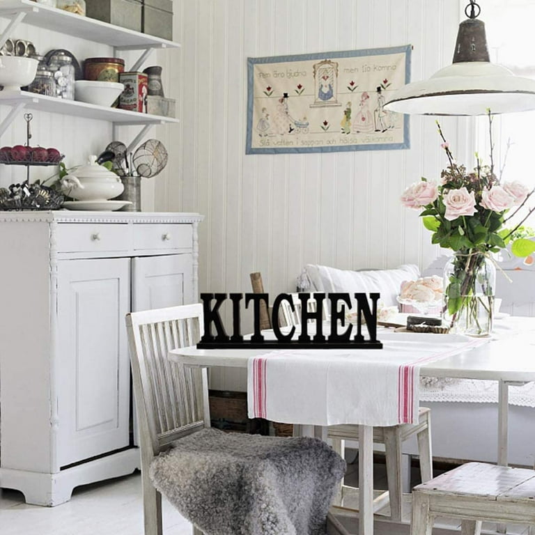 Decorative Freestanding Wooden Kitchen Sign for Home Decor and