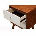 thumbnail image 3 of Alpine Furniture Flynn 2 Drawer Two Tone Wood Nightstand in Acorn-White, 3 of 3