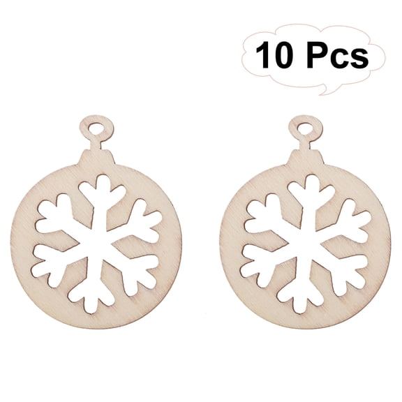 PAMINGONO 10Pcs Unfinished Snowflake Decorations for Diy Crafting Wooden Ornaments