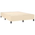 Box spring bed with mattress & LED cream 140x190 cm fabric