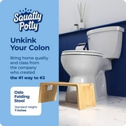 Squatty Potty Adults Foldable Bathroom Squat Stool, Oslo Folding Bamboo, 7 inches Collapsible, Easy-to-clean, Brown