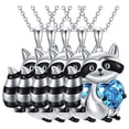 thumbnail image 2 of Cadena y Dije de Mapache RaccoonNeck01 4 Pzas Collar Mapache/Corazón Plata/Azul Metal. High Monaco MXOOK-004, 2 of 5