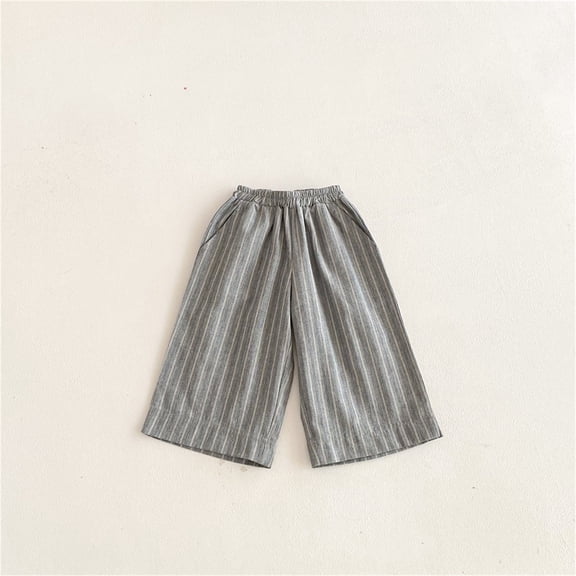 Boy's Pants Casual Wide Leg With Linen Blend Toddlers Kids Trousers