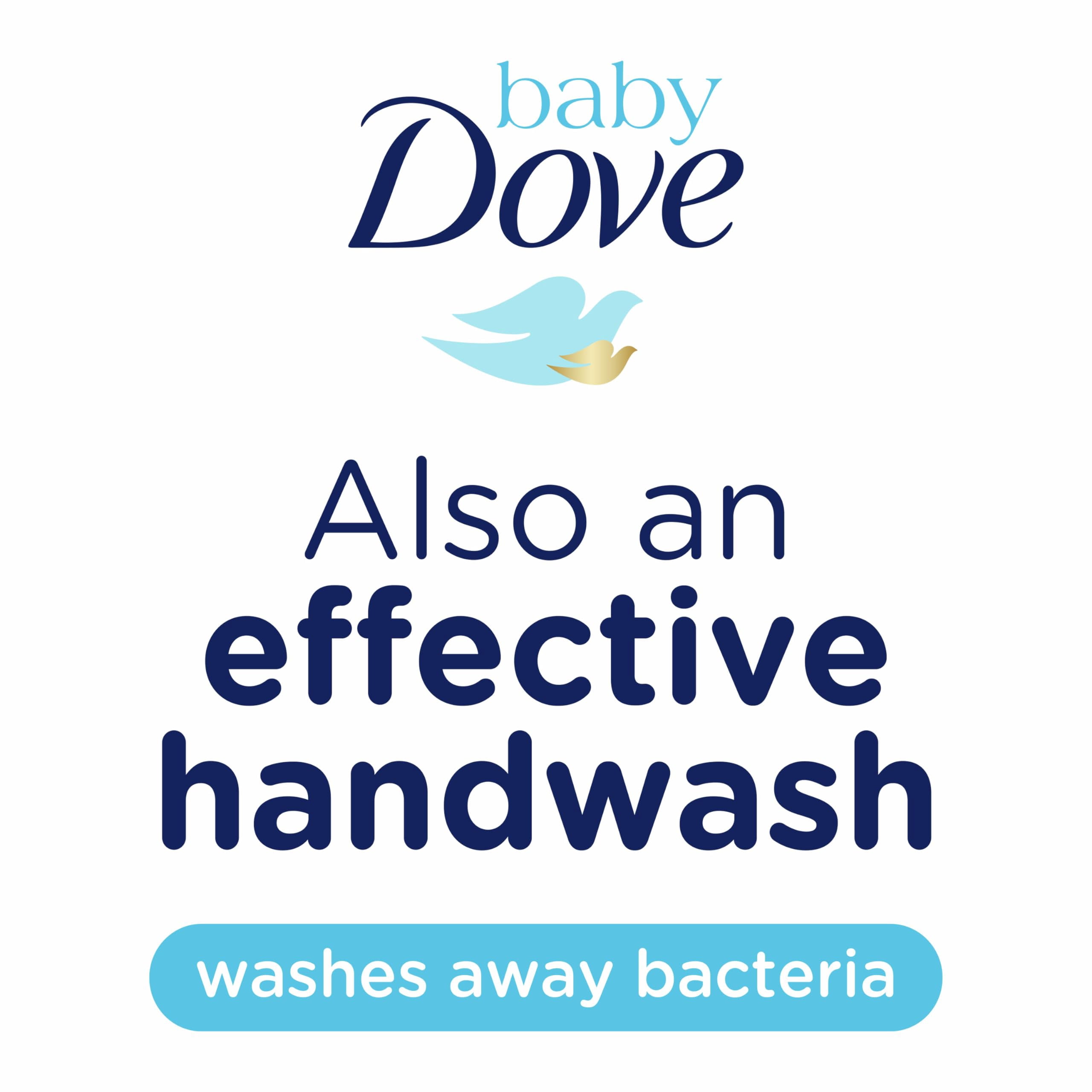 Baby Dove Sensitive Skin Care Baby Wash For Baby Bath Time Fragrance Free Moisture Fragrance Free and Hypoallergenic, Washes Away Bacteria 13 oz (Pack of 2)