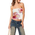 thumbnail image 2 of Baby Sweetie Women's Strapless Tube Top Flower Pattern Backless Bandeau Crop Tank Top Off Shoulder Cami Shirts, 2 of 6
