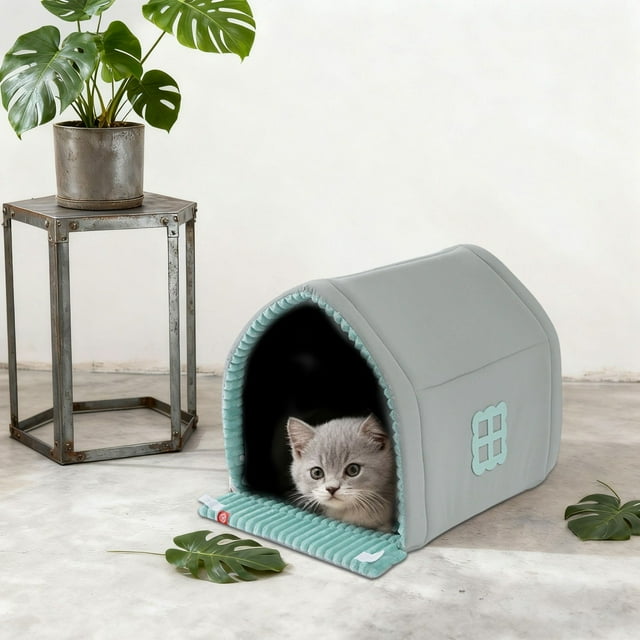 BotaniNest Insulated Winter For Small Warm Enclosed Bed With Soft Mat Comfortable Indoor Outdoor Use