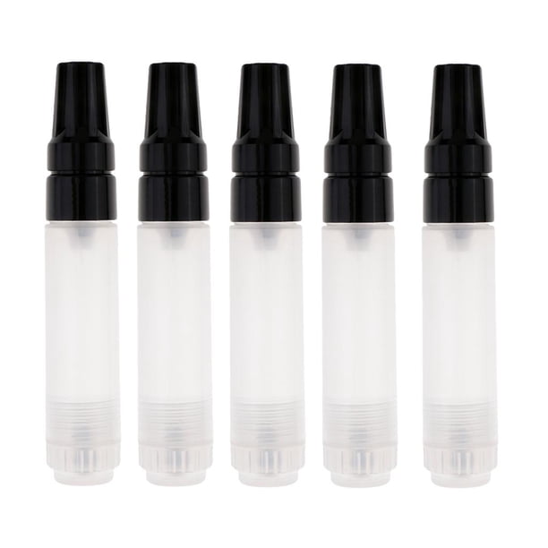 5 piezas de plástico , punta fina, puntas medianas, 8 mm, aceite de acuare, acrílicas, rotudor, tubo vacío, fuente de tinta, BLESIY Rotuladores de tubo transparentes en blanco