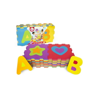 Play Day ABC Foam Playmat Learning Toy Set, 28 Interlocking Pieces, Multi-Color, Preschool and Toddler Toys