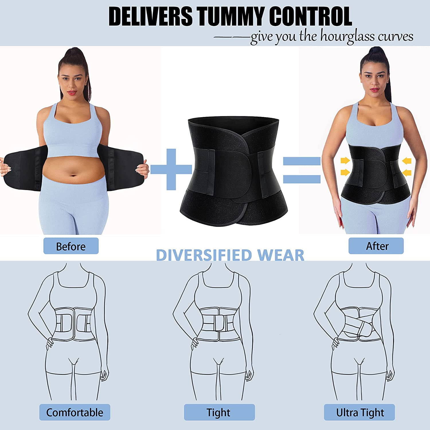 Koniry Unisex Hot Body Shaper Neoprene Slimming Belt Tummy Control