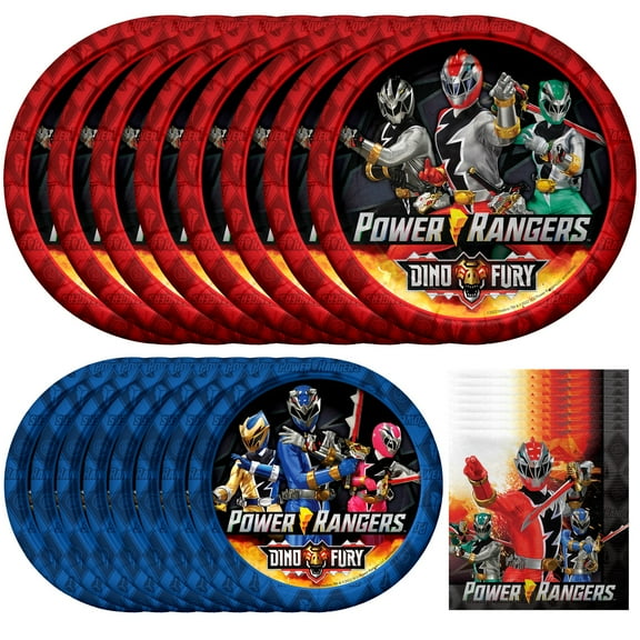 Power Rangers Birthday Supplies Tableware Starter Set for 16 Guests