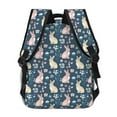 thumbnail image 4 of Zufioo Cute Rabbit Floral Print Casual Student Backpack, Adjustable Shoulder Straps Multi-Function Multi-Pocket Sports Bag Travel Backpack, Unisex-One Size, 4 of 5