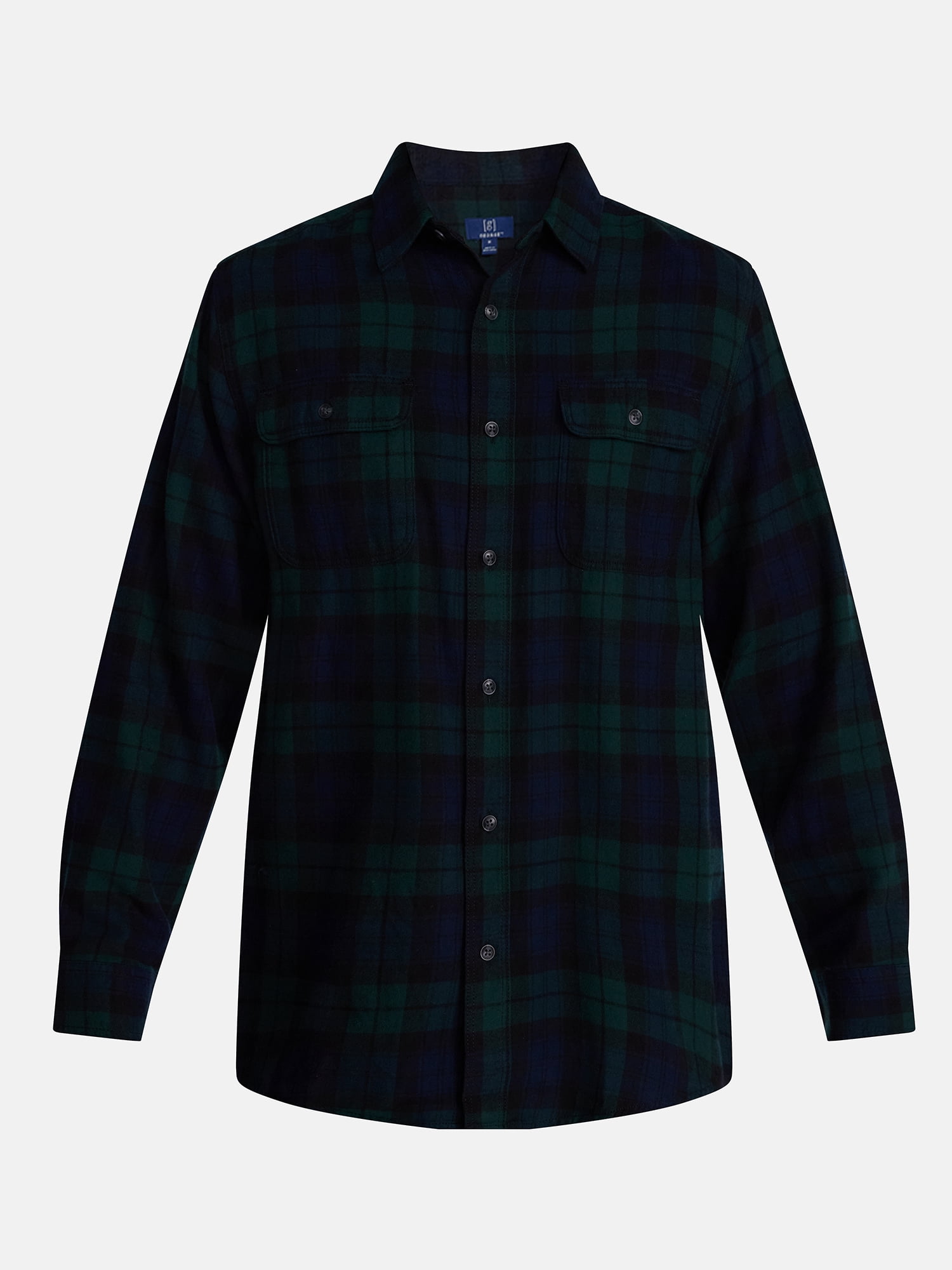 George Men's and Big Men's 100% Cotton Plaid Flannel Shirt with Long Sleeves, Sizes XS-3XL, 2XB-5XB & Tall XLT-3XLT
