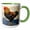 Green/White, variant on 3drose, Rooster, 11oz Two-tone Red Mug