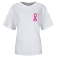 thumbnail image 7 of Yuncity Womens Shirts Featuring Cancer Awareness Tshirt Loose Fit Comfortable Casual Design Tops Pink Ribbon Graphic Print Tee Size L White, 7 of 7