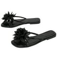 thumbnail image 6 of ZTTD Women Shoes Fashion Flat Toe Sandals Flower Decorative Slippers Waterproof Shoes Black, 6 of 8