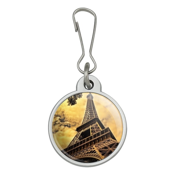 Eiffel Tower Paris Vintage Jacket Handbag Purse Luggage Backpack Zipper Pull Charm