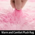 thumbnail image 3 of Junovo Luxury Velvet Shag Area Rug Modern Indoor Fluffy Rugs, Extra Comfy and Soft Carpet For Bedroom Living Room Kids Room,3'x4',Pink, 3 of 7