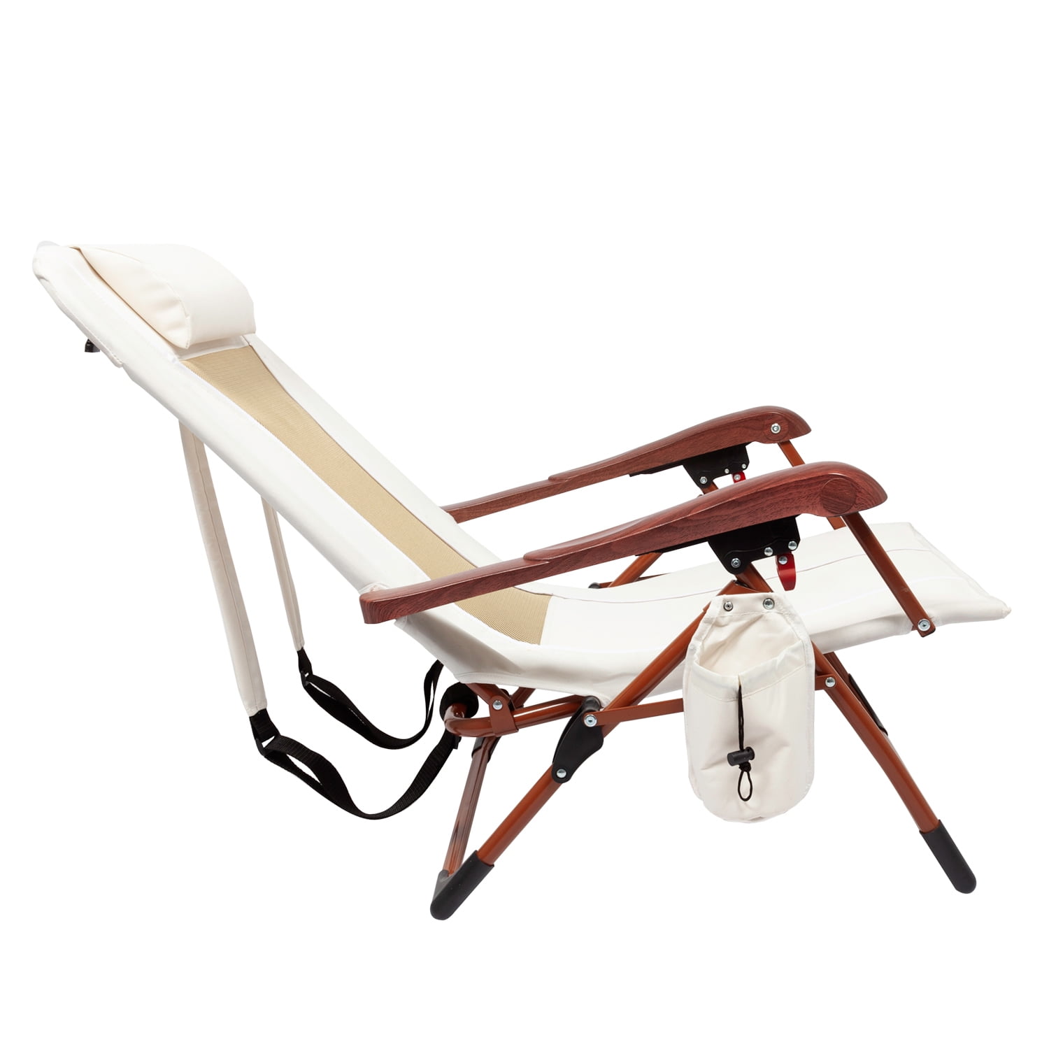 (2 pack) Ozark Trail Low Profile Reclining Glamping Chair for Adults - Vanilla Dream Fabric