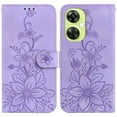 thumbnail image 2 of Compatible avec OnePlus Nord CE 3 Lite Étui Portefeuille Embossé Lys avec Porte-Cartes en Cuir PU à Rabat, 2 of 5