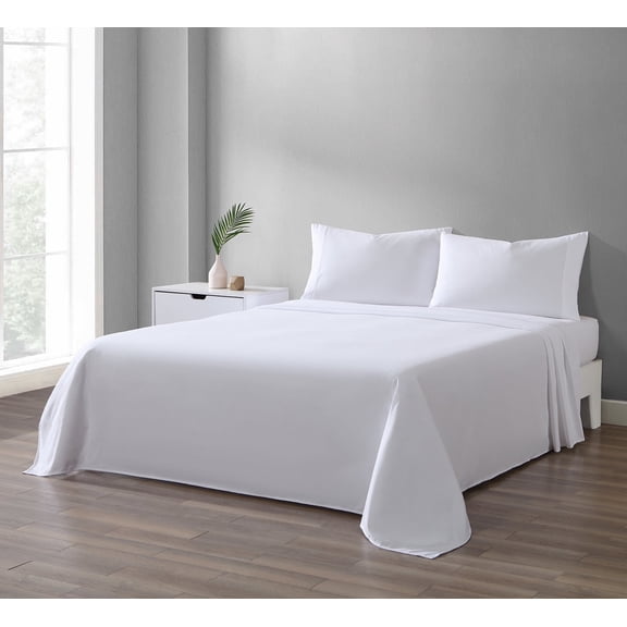 Micropuff Twin Size Flat Sheet Only (66 x 96) Soft and Comfortable Microfiber Flat Sheet Shrinkage and Fade Resistant Wrinkle Free Flat Sheet Only Durable and Easy to Wash