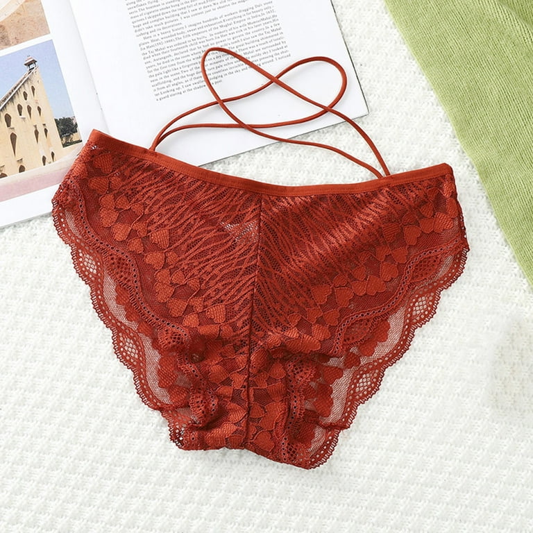 RIQWOUQT Panties For Women Red Lace 4-Piece Set Of Printed Sexy Women'S  Underwear Rhinestone Underwear Fitness Gym Thong Low-Cut Fashion Women'S  Underwear With Letters,L : : Fashion