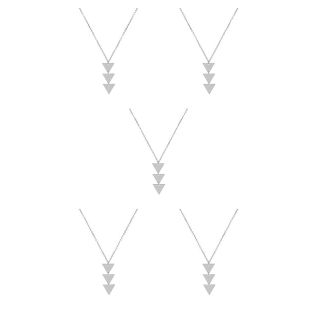 Collares de niña Qarigey Cadena de clavícula con encanto exquisito Plata 5piezas