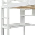 thumbnail image 4 of Noble House Sparkling Twin Loft Bed with Built-In Desk and Shelves, Pine Wood Frame with Ladder and Guardrails, White, 4 of 18