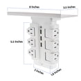 thumbnail image 4 of Wall Power Rotating Outlet Shelf - 6 Rotating Outlets + 3 Fast Charging USB - Rotating Electrical Socket Power Stand Holder - Space Saving + Surge Protector, 4 of 5