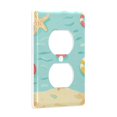 thumbnail image 2 of Yayeee Duplex Wall Plate 1-Gang 4.5"x2.7" Home Receptacle Light Switch Decorative Outlet Cover, Blue Beach Pattern, 2 of 7