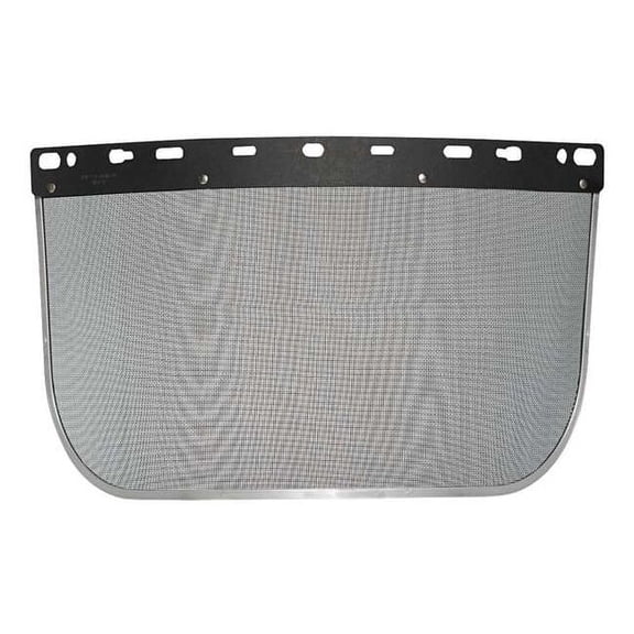 Faceshield Screen Visor, Black Visor, 8 in Height, Uncoated Lens, Black