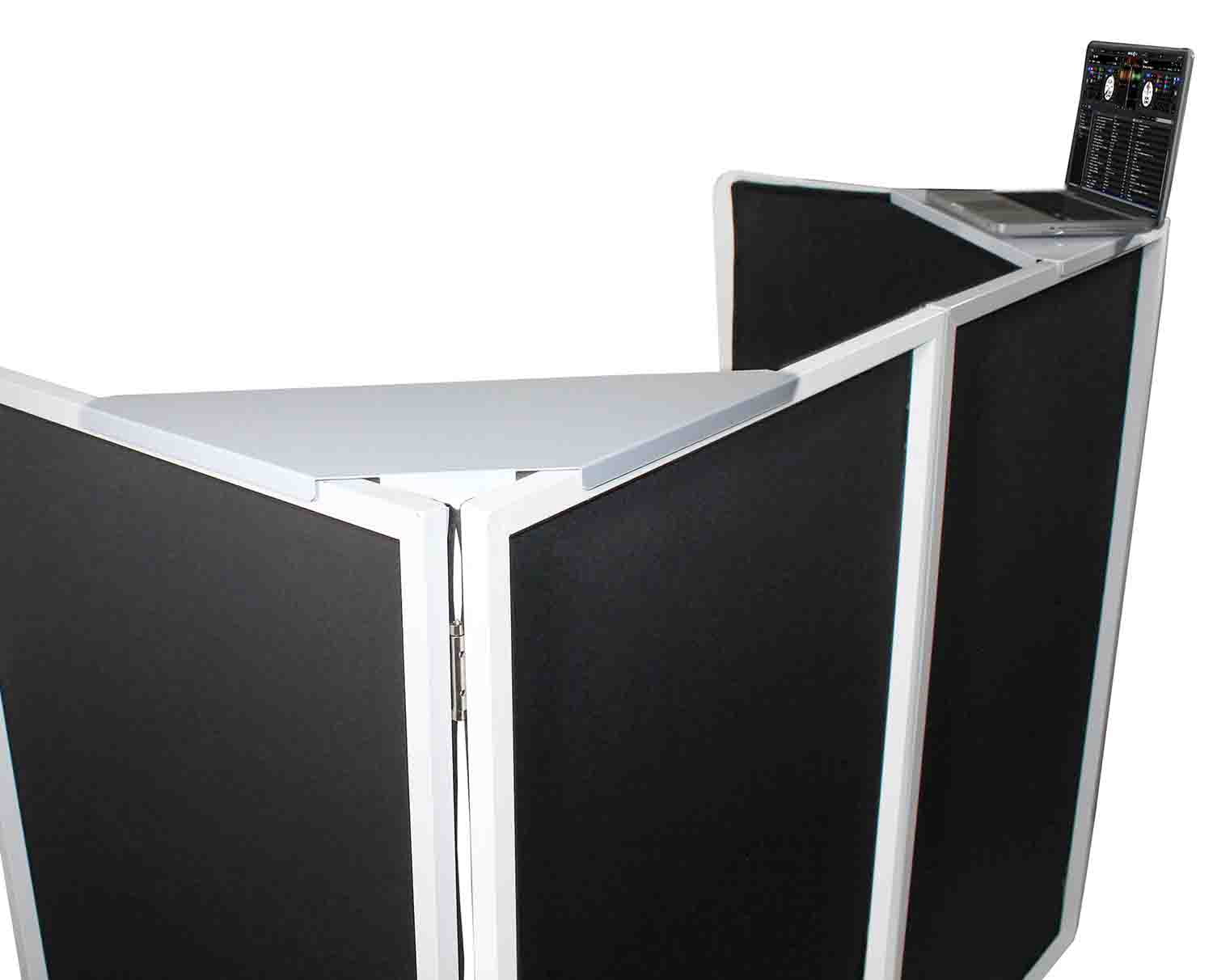 ProX XF-CSW X2, Set of 2 Aluminum Corner Shelves for DJ Facade - White