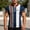 001 Sky Blue, variant on Men's Retro Bowling Polo Shirt Color Block Vertical Stripe Quarter Zip Stand Collar Pullover Casual Sport Streetwear Top