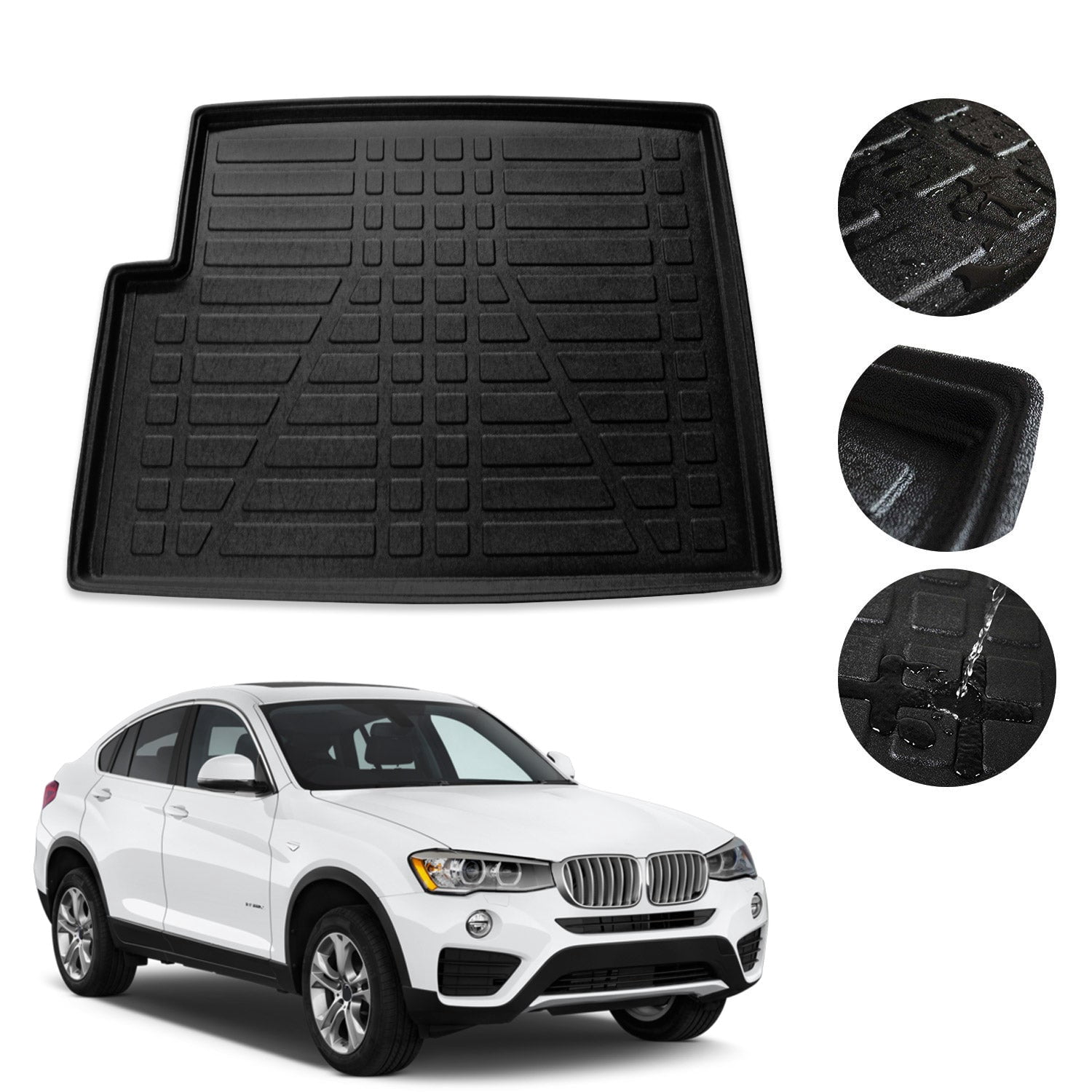 Trunk Mat Rear Cargo Liner For BMW X4 2015-2018 All-Weather TPE Black ...