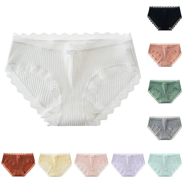 nsendm Female Underpants Adult Butt Underwear Women's Underwear Cotton Mid  Rise Underwear Lace Thread Underwear plus Size Underwear for Women 4x(Grey,  L) 