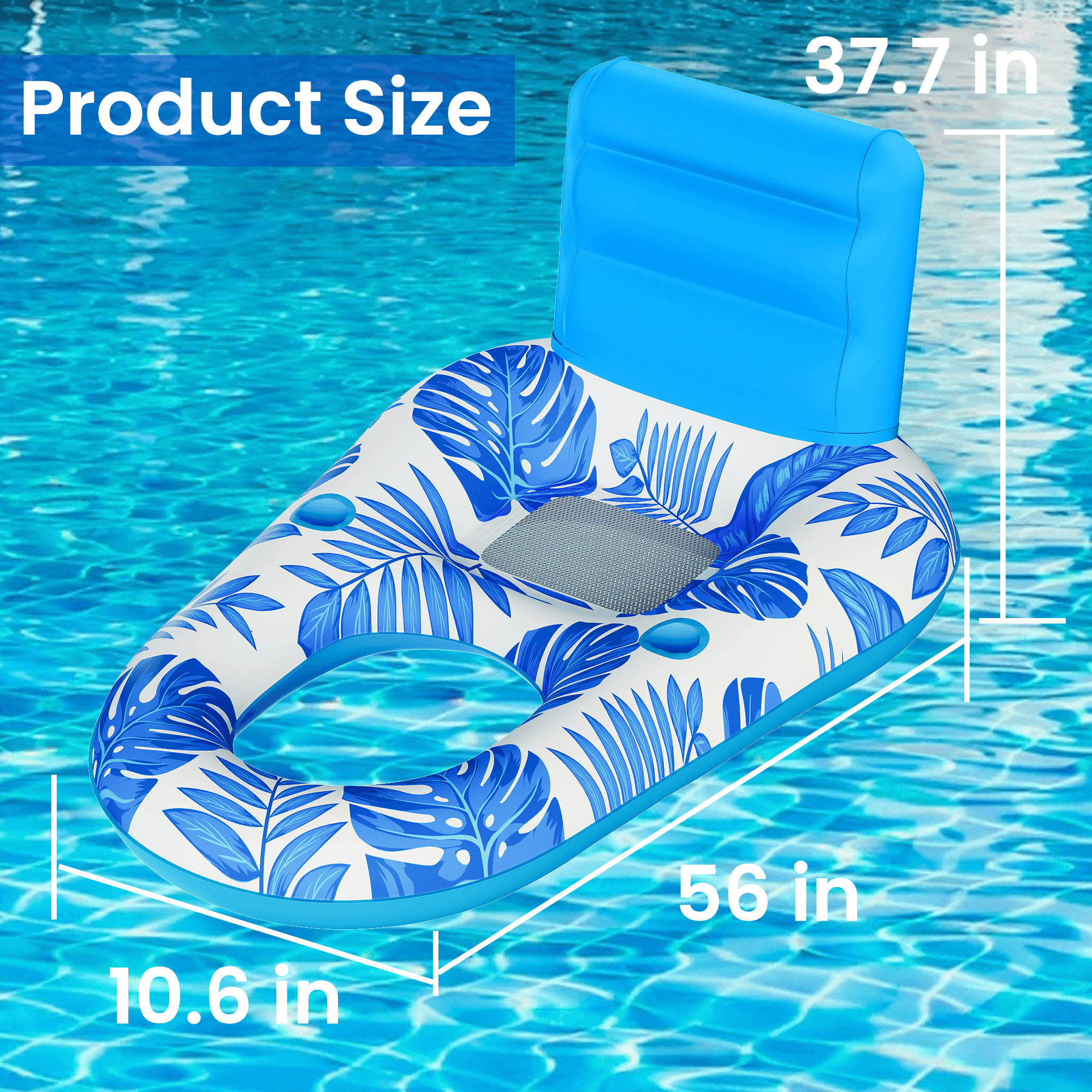 Inflatable Pool Float Adult, GVDV Pool Floaties Lounger Floats Rafts Floating Chair Floats Water Floaty for Swimming Pool Lake Lounge Float with Cup Holders Beach Pool Party Toys for Adults Kids