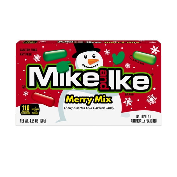 MIKE AND IKE Merry Mix Chewy Candy 4.25 oz Theater Box Gluten-Free