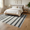 thumbnail image 3 of ODIKA 6'x9' Washable Area Rug Non-Slip, Chair-Friendly, Under Striped Door Cabana Farmhouse Layout Ticking Panel Front for Dining Room, Table, Office Décor, 3 of 7