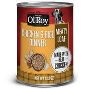 Ol' Roy Chicken & Rice Dinner Meaty Loaf Wet Dog Food, 13.2 oz Can (Pack of 6)