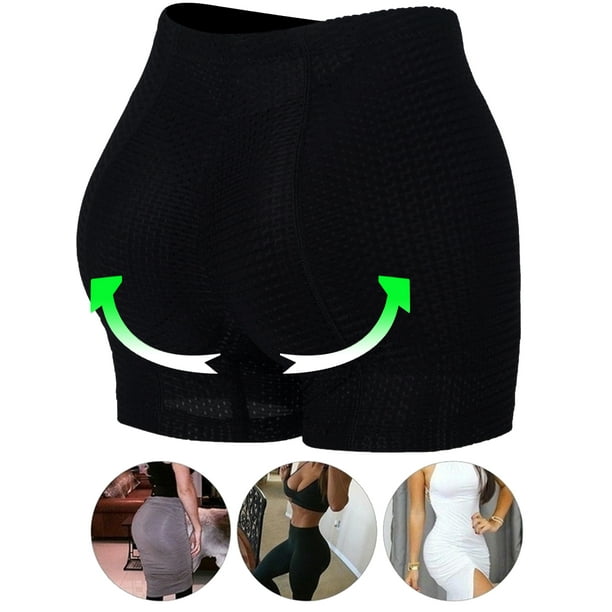 KOLCY Women Sexy Butt Lift Panties Padded Underwear Seamless Hip Enhancing  Fake Pad Briefs Boyshorts Compression Shorts Beige