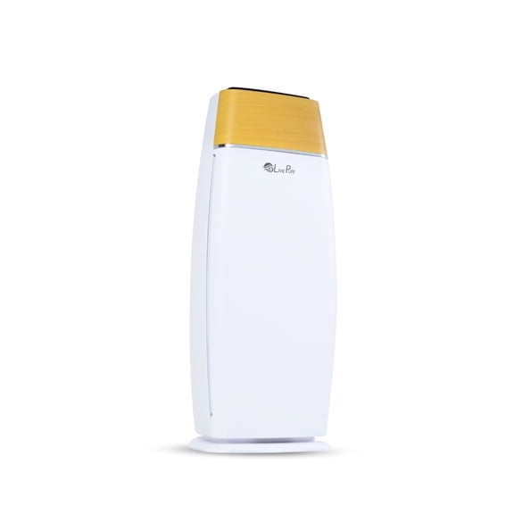LivePure LP260TH Sierra Series True HEPA Tall Tower Air Purifier, Teak/Peral White